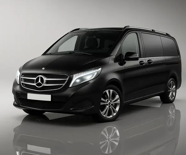 Mercedes-Benz Clase V negra, furgoneta de lujo para 8 pasajeros